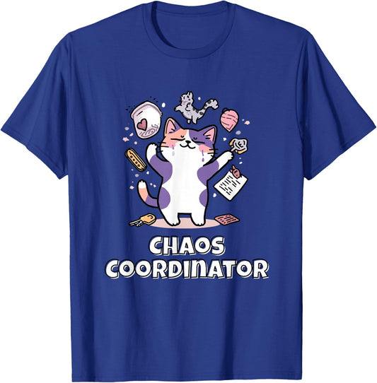 Chaos Coordinator Calico Cat T-Shirt - T-Shirt | Royal
