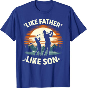 Like Father Like Son Golfing Dad Father's Day Golf T-Shirt - T-Shirt | Royal