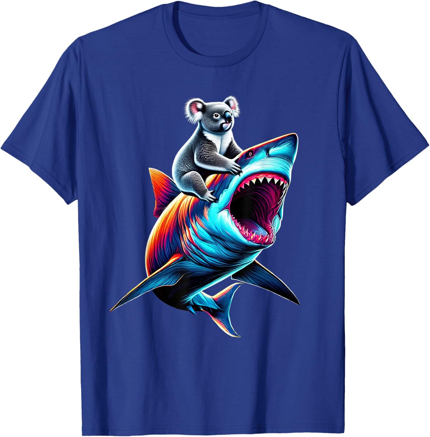 Funny Koala Riding Shark Koala Lover T-Shirt - T-Shirt | Royal