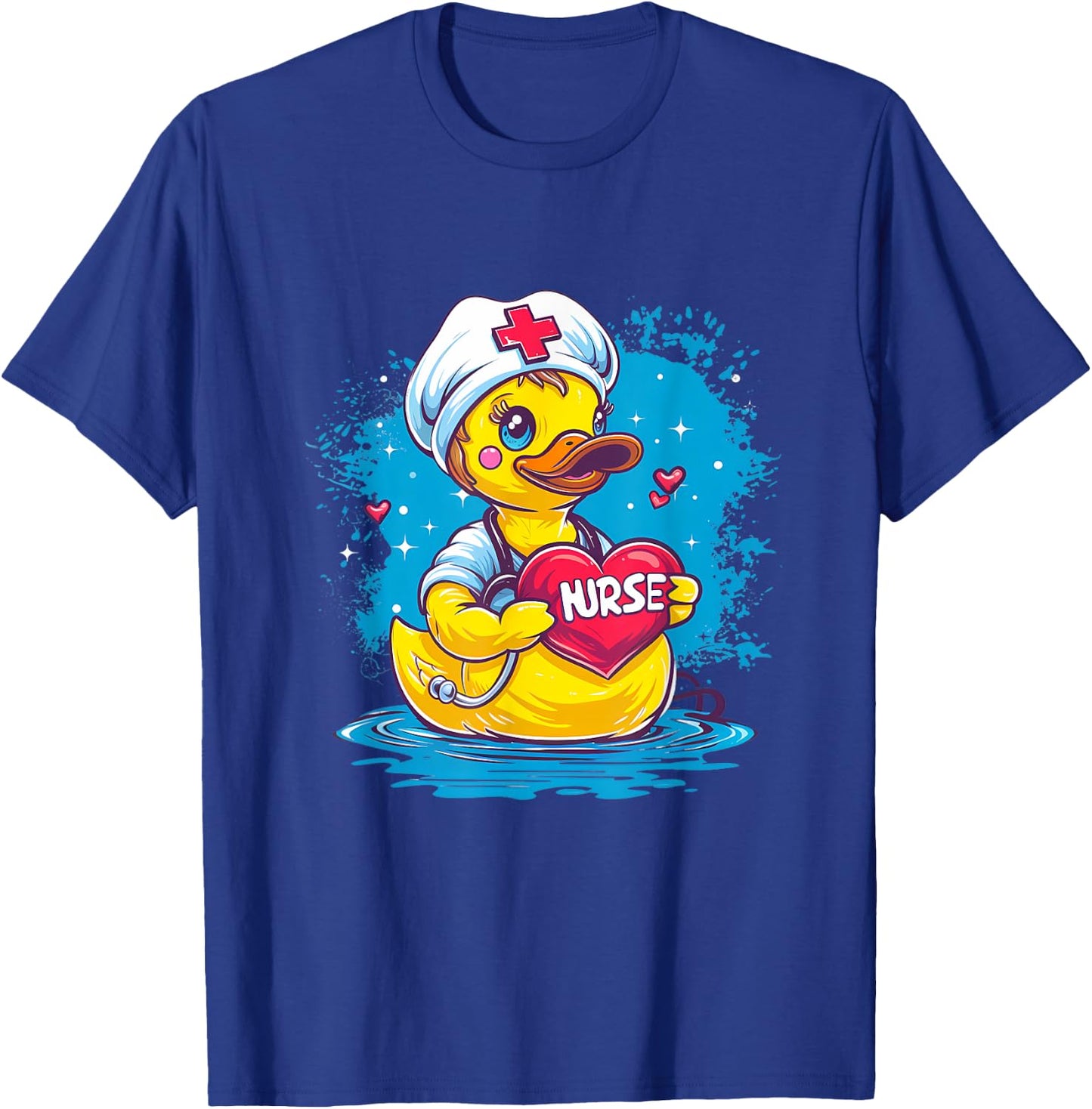 Rubber Duck Nurse Rubber Duckling Nursing School Stethoscope T-Shirt - T-Shirt | Royal