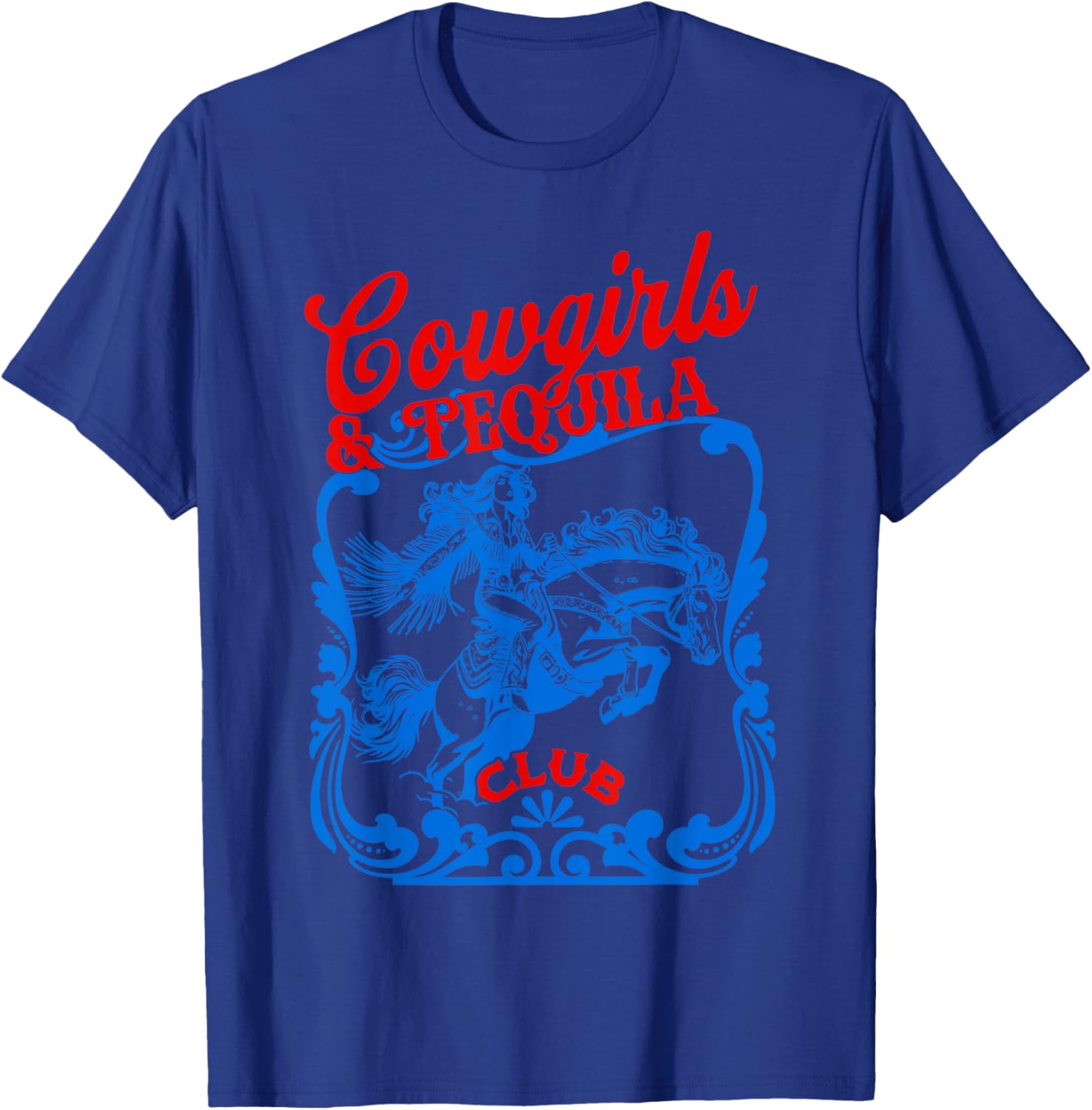 Cowgirls And Tequila Vintage Cocktail Funny Tequila Drinking T-Shirt - T-Shirt | Royal