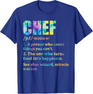 Chef Definition Cooking Kitchen Funny Cook Saying Tie Dye T-Shirt - T-Shirt | Royal