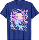 Kawaii Pastel Goth Cute Pink Sparkles Axolotl and Bubbles T-Shirt - T-Shirt | Royal