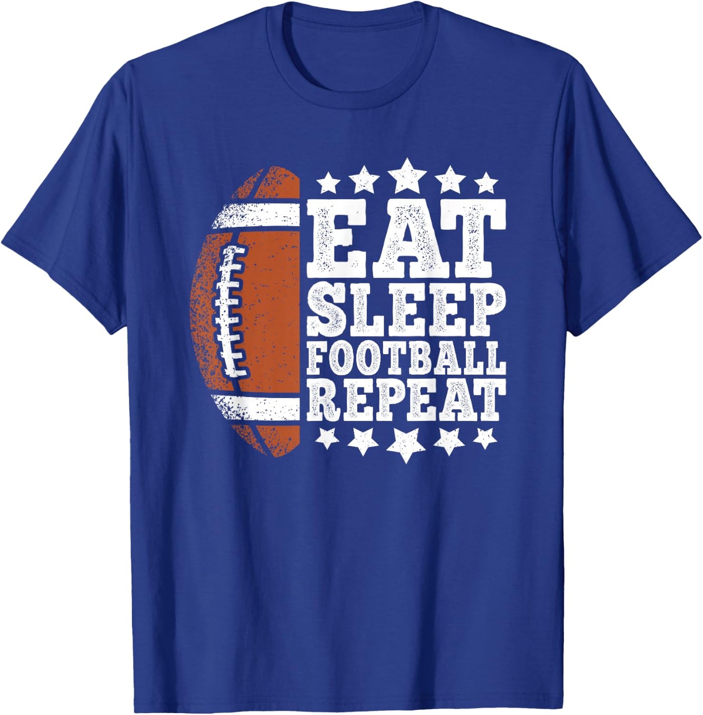 Eat Sleep Football Repeat American Football Men Boys Kids T-Shirt - T-Shirt | Royal