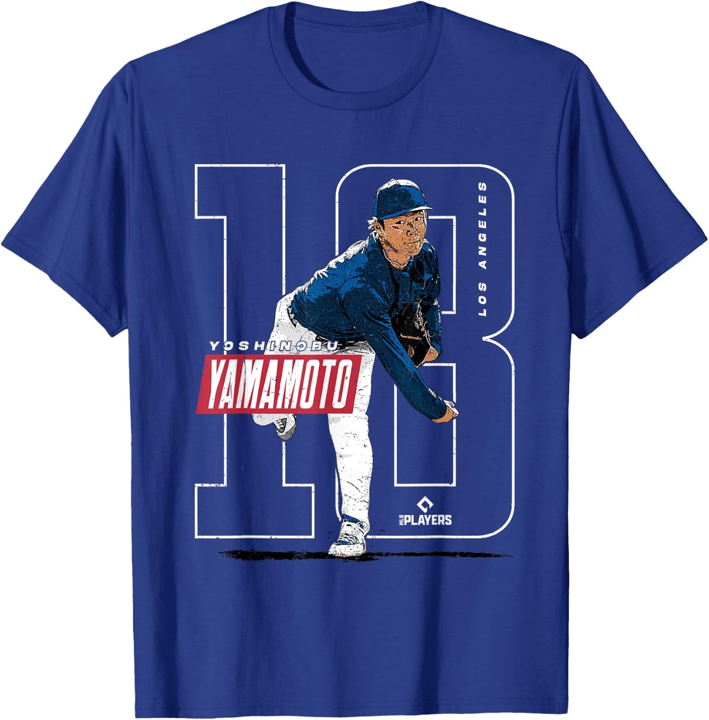 Yoshinobu Yamamoto | Los Angeles MLB Player | MLBYAM3004 T-Shirt - T-Shirt | Royal