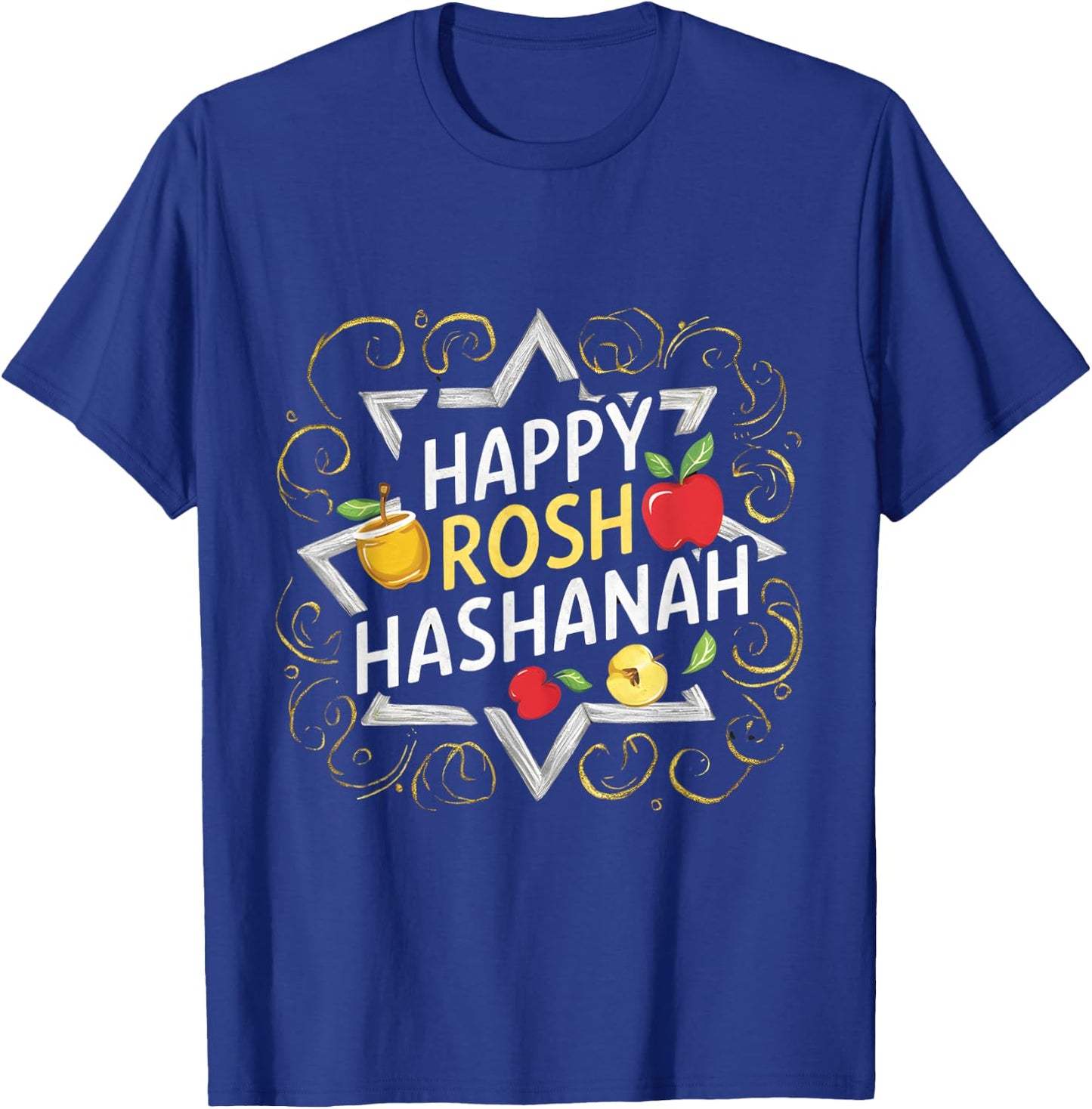 Happy Rosh Hashanah Festive Jewish Celebration Rosh Hashana T-Shirt - T-Shirt | Royal