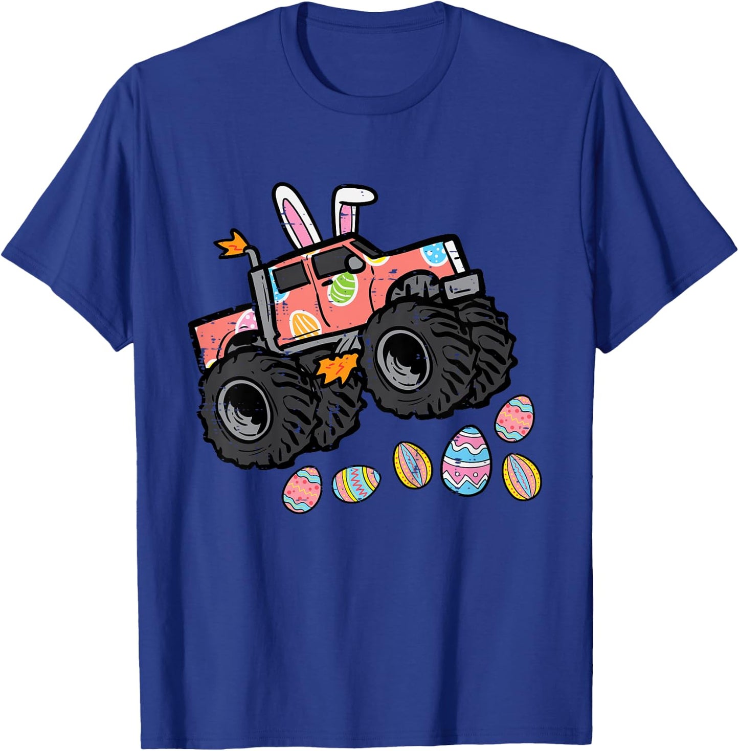 Kids Easter Monster Truck Bunny Ears Eggs Hunt Toddler Boys Kids T-Shirt - T-Shirt | Royal
