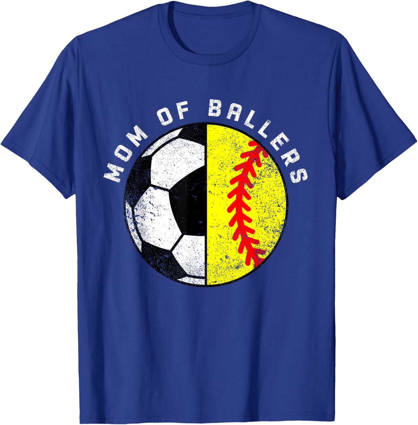 Mom Of Ballers Funny Soccer Softball Mom T-Shirt - T-Shirt | Royal
