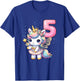 Unicorn Fairy 5th Birthday 5 Year Old Party Girls Outfit T-Shirt - T-Shirt | Royal