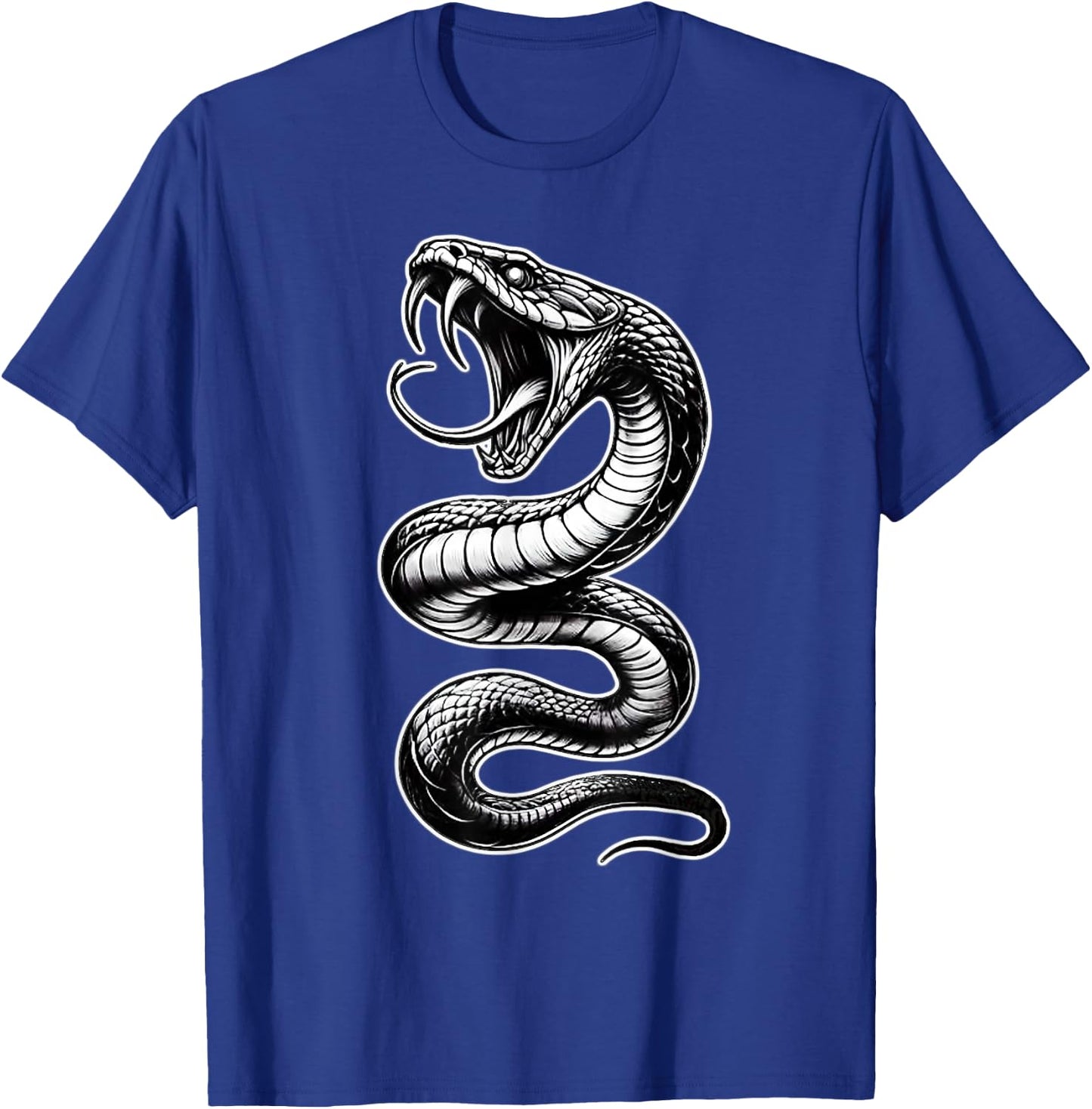 Snake Serpent Coil Cobra Venom Blackwork T-Shirt - T-Shirt | Royal