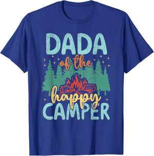 Dada of Happy Camper 1st Birthday Party Retro Dada T-Shirt - T-Shirt | Royal