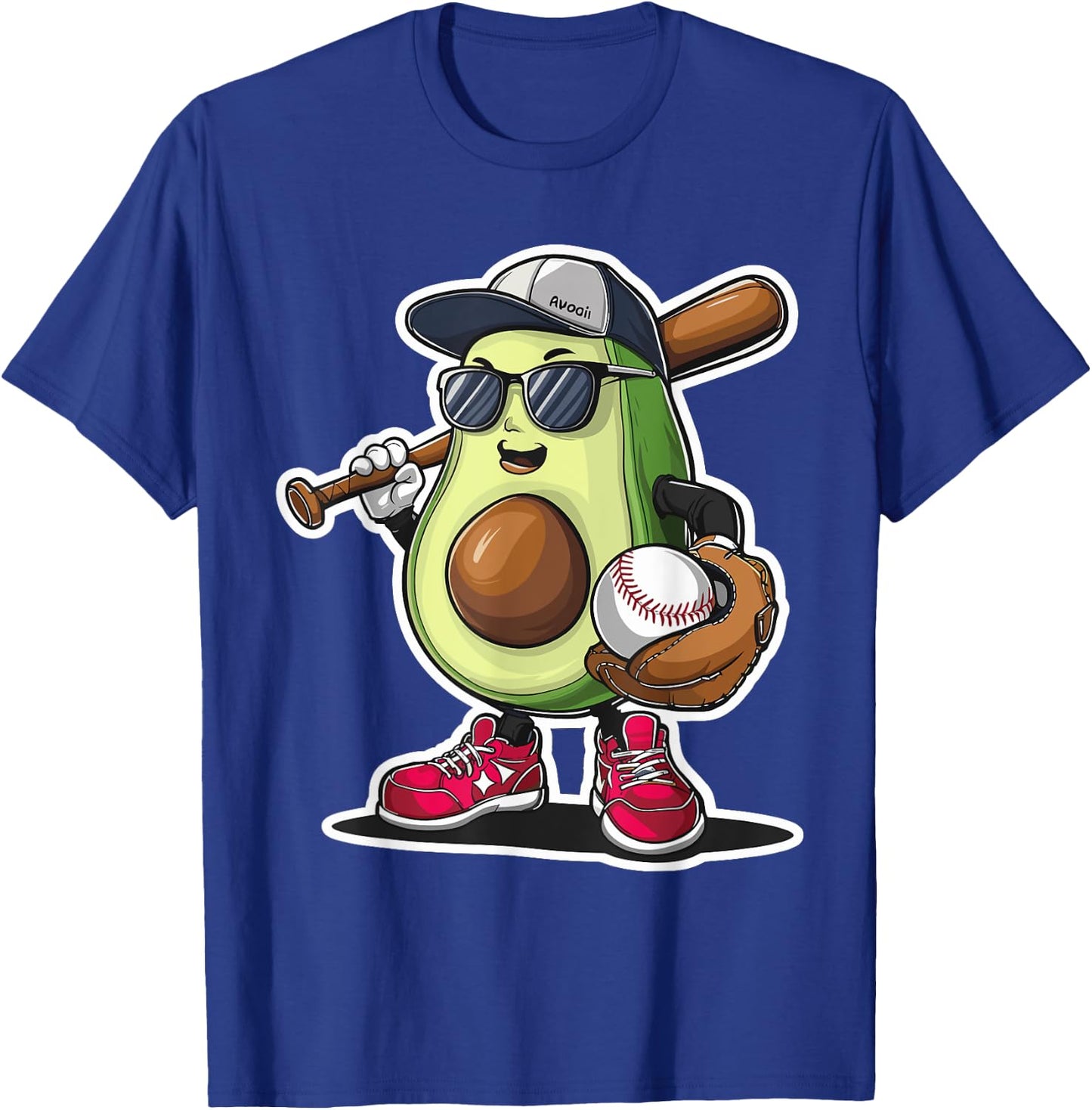 Sport Fruit Avocado Softball Cute Avocado Baseball Player T-Shirt - T-Shirt | Royal
