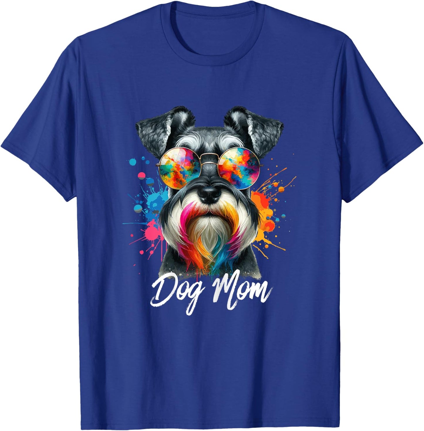 Miniature Schnauzer Owners Dog Mom or Dog lovers Dog pop art T-Shirt - T-Shirt | Royal