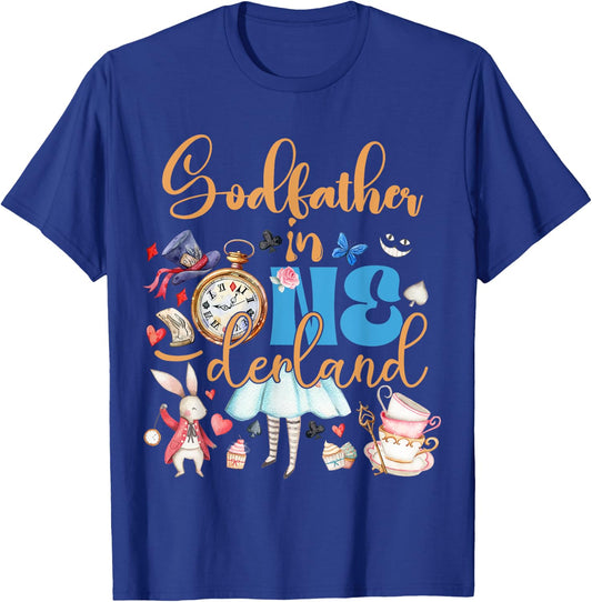 Alice Godfather in ONEderland Birthday Family T-Shirt - T-Shirt | Royal