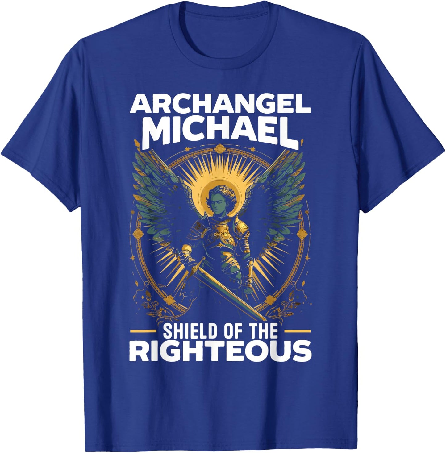Archangel Michael Catholic Christianity Guardian Angel T-Shirt - T-Shirt | Royal