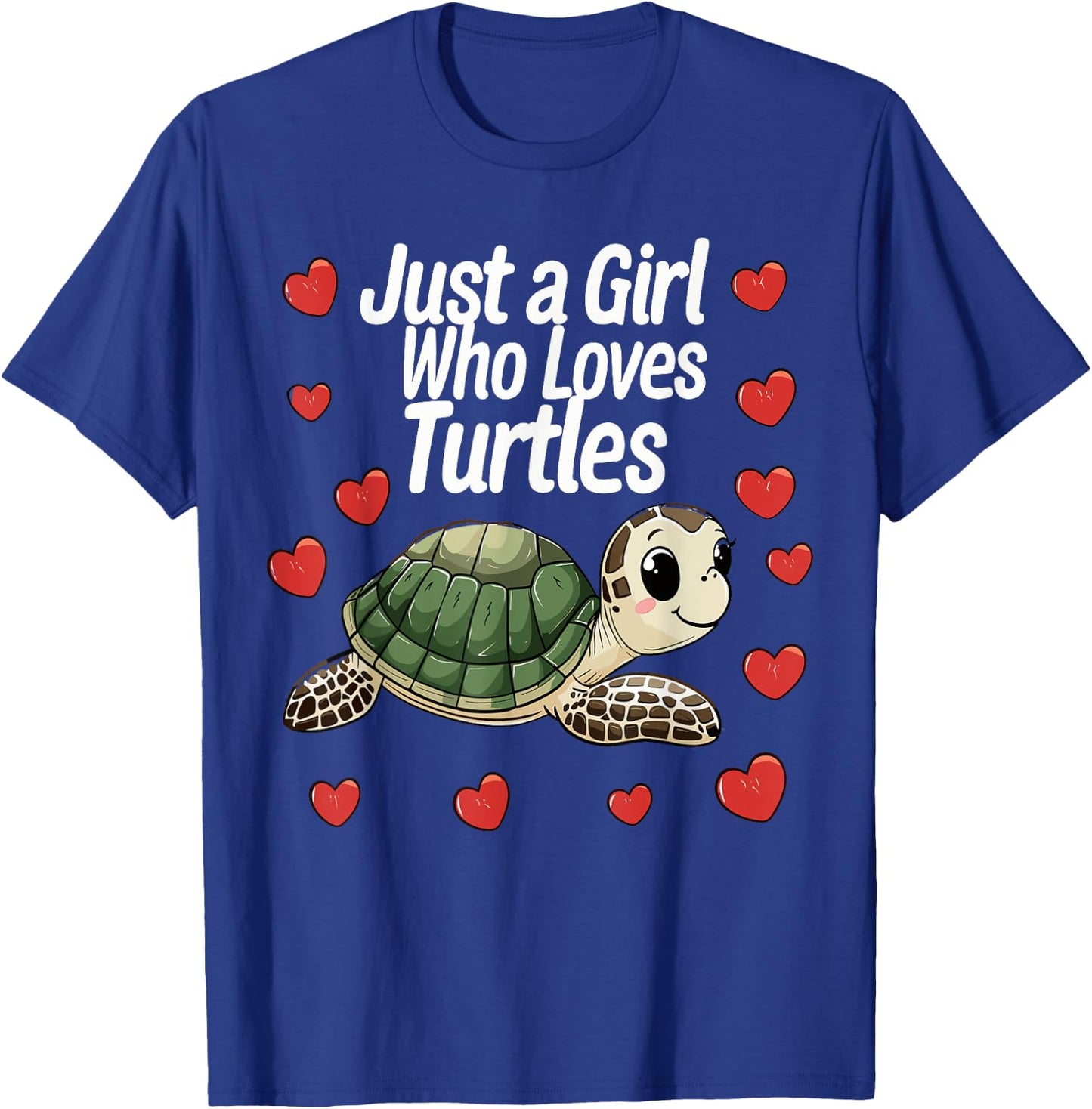Cute Turtle Lovers Gift Just A Girl Who Loves Turtles T-Shirt - T-Shirt | Royal
