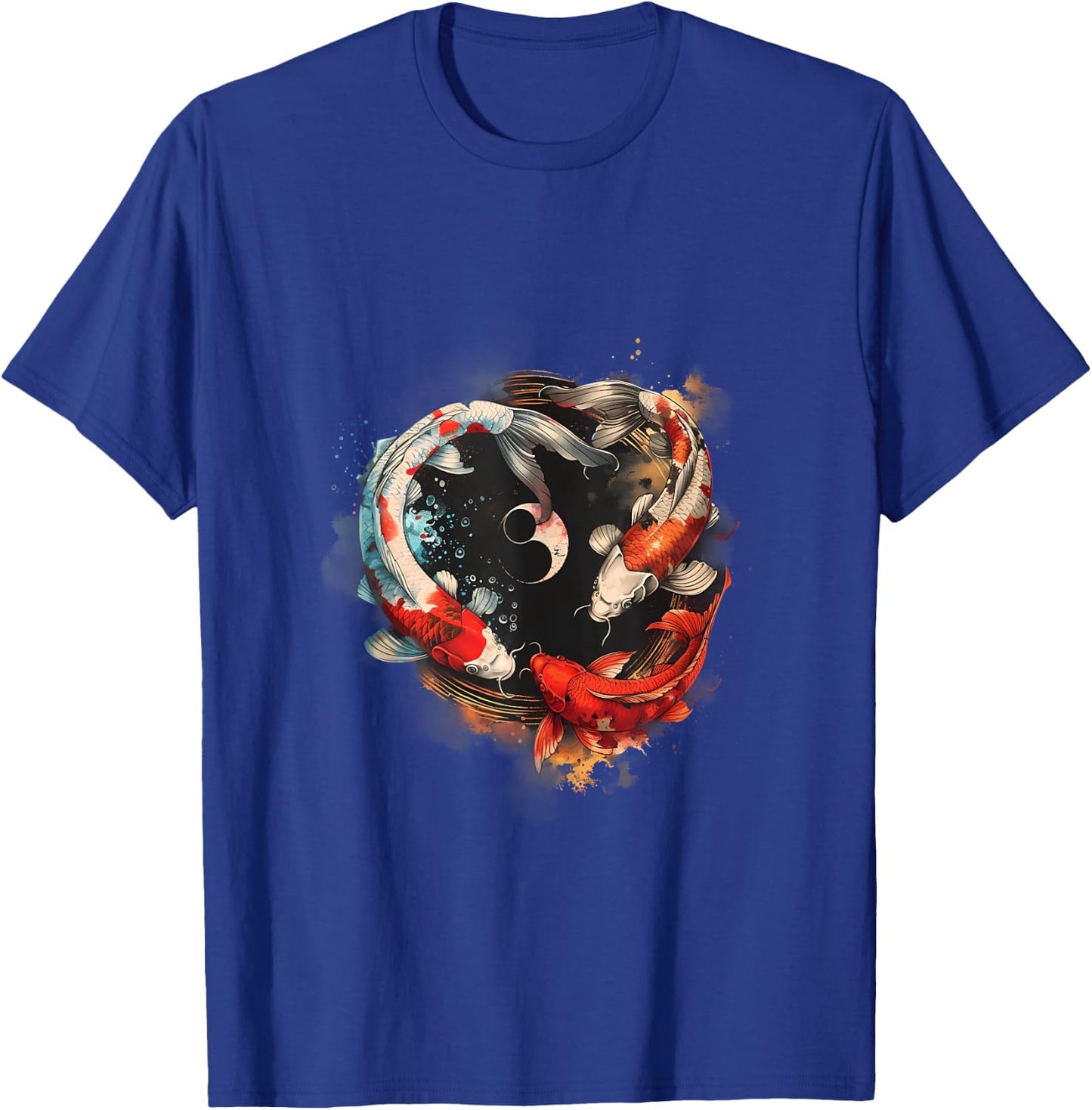 Koi Japanese Koi Carp Fish Yin Yang Asian Carp Koi Fish T-Shirt - T-Shirt | Royal