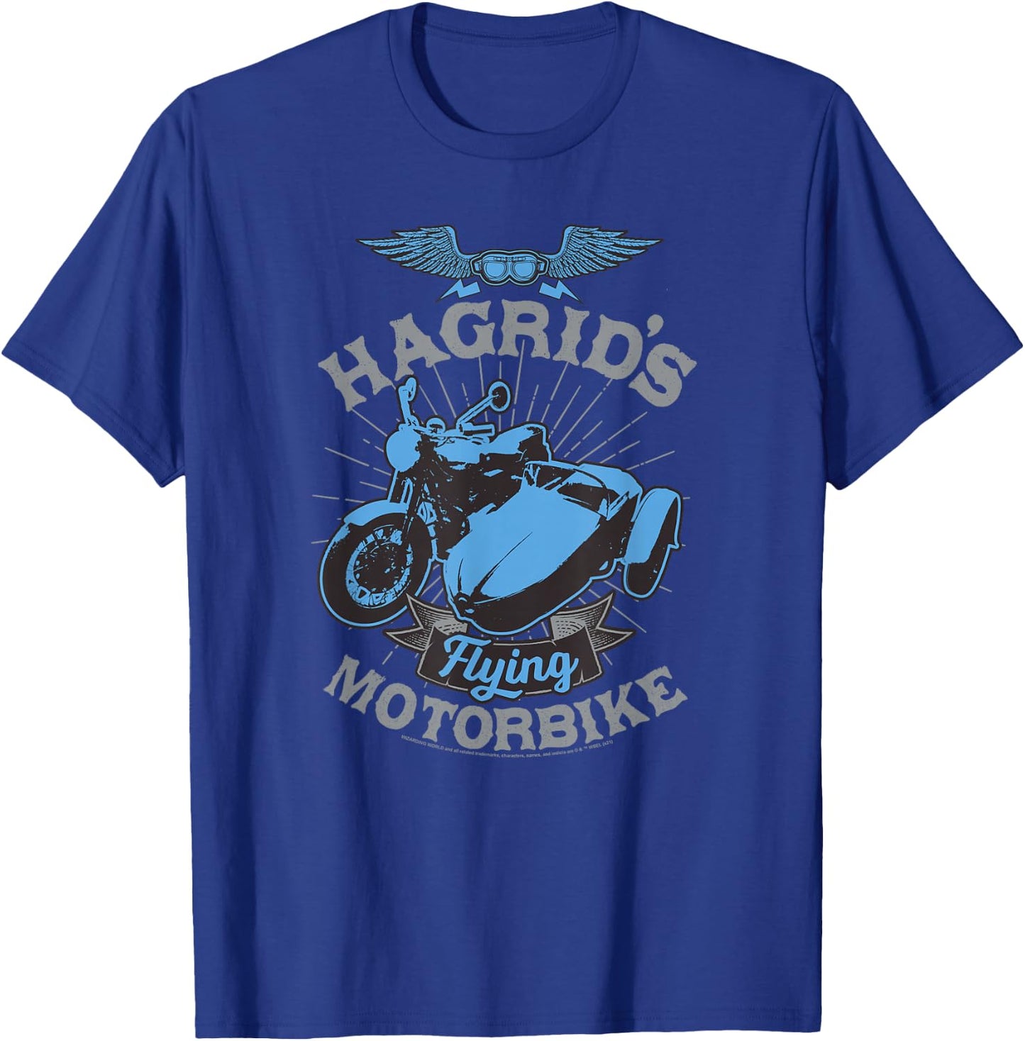 Popfunk Harry Potter Hagrid's Flying Motorbike -Adults Black Small Short Sleeve T-Shirt - T-Shirt | Royal