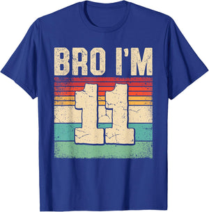 11th Birthday Shirt Boy Bro I'm 11 Year Old Eleven Bday T-Shirt - T-Shirt | Royal