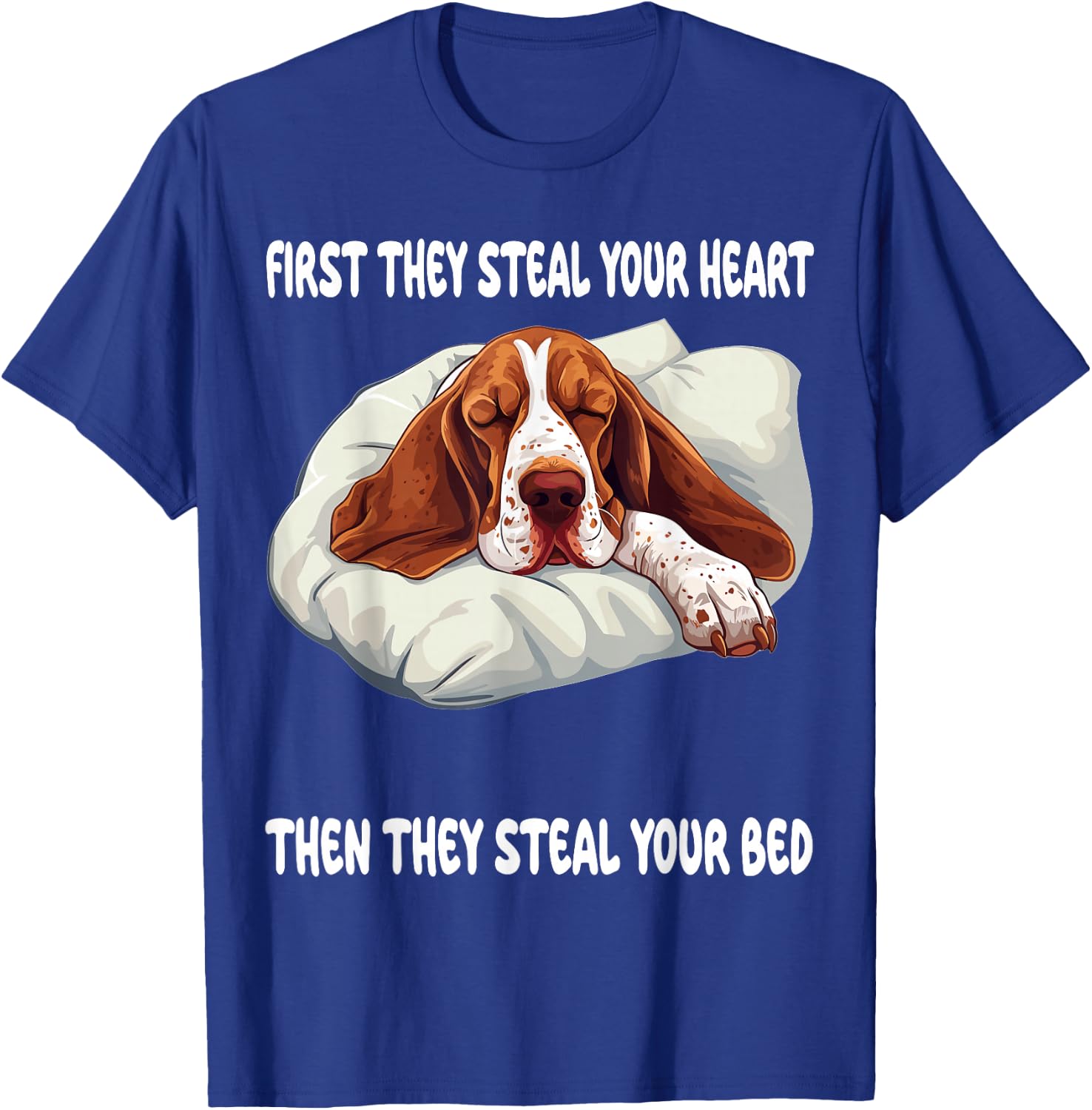 Basset Hound Sleeping Pajamas Nightgown T-Shirt - T-Shirt | Royal