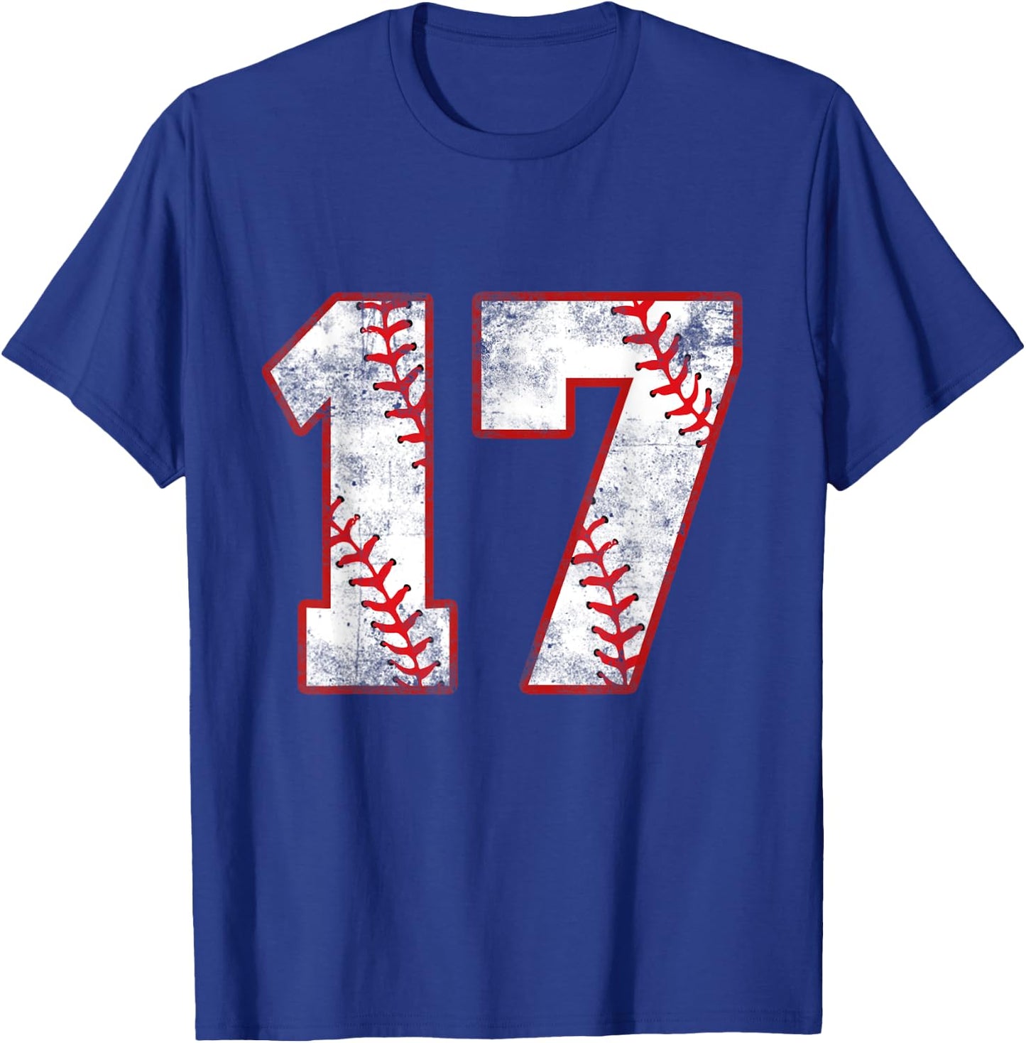 17 Year Old Baseball Player Sports 17 Jersey 17th Birthday T-Shirt - T-Shirt | Royal