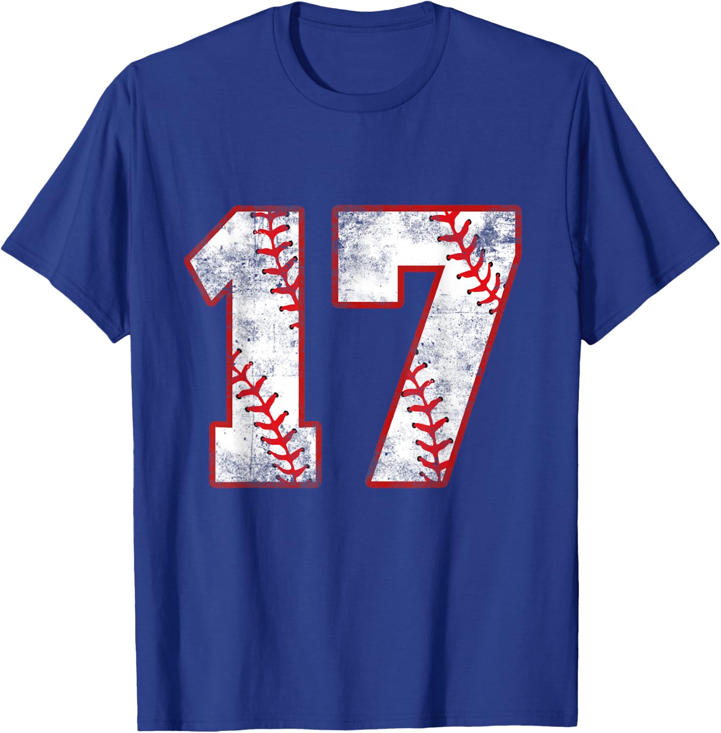 17 Year Old Baseball Player Sports 17 Jersey 17th Birthday T-Shirt - T-Shirt | Royal