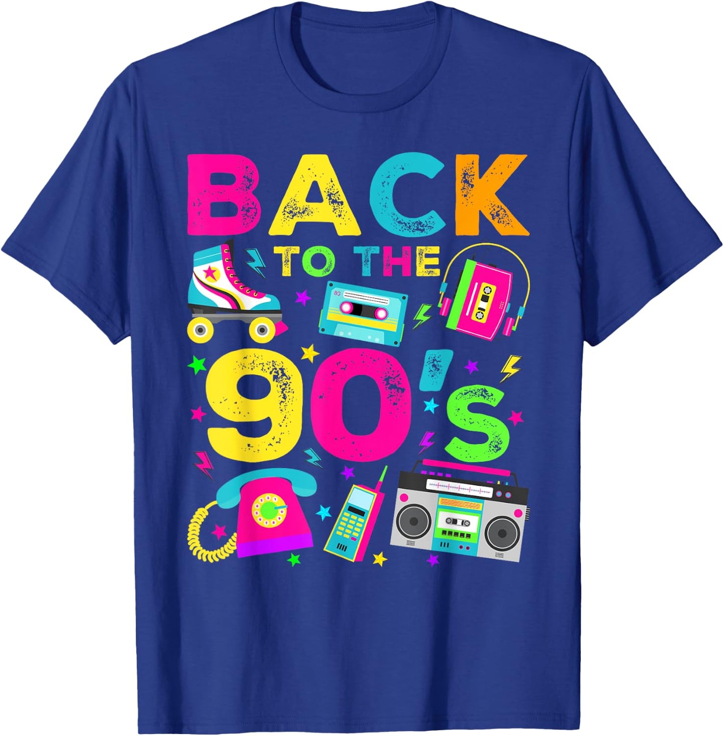 Back To 90's 1990s Vintage Style Nineties Retro Party T-Shirt - T-Shirt | Royal
