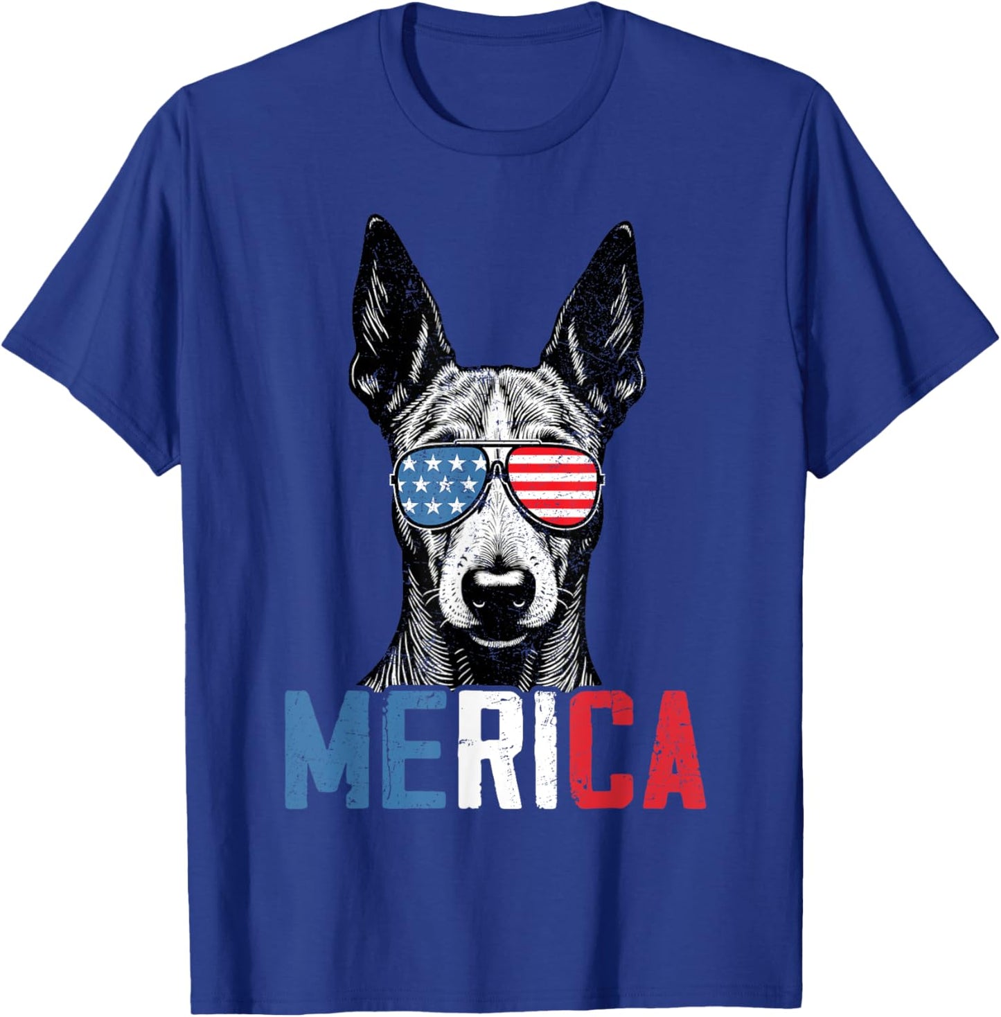 Patriotic American Hairless Terrier Dog Merica 4th Of July Women Kids T-Shirt - T-Shirt | Royal