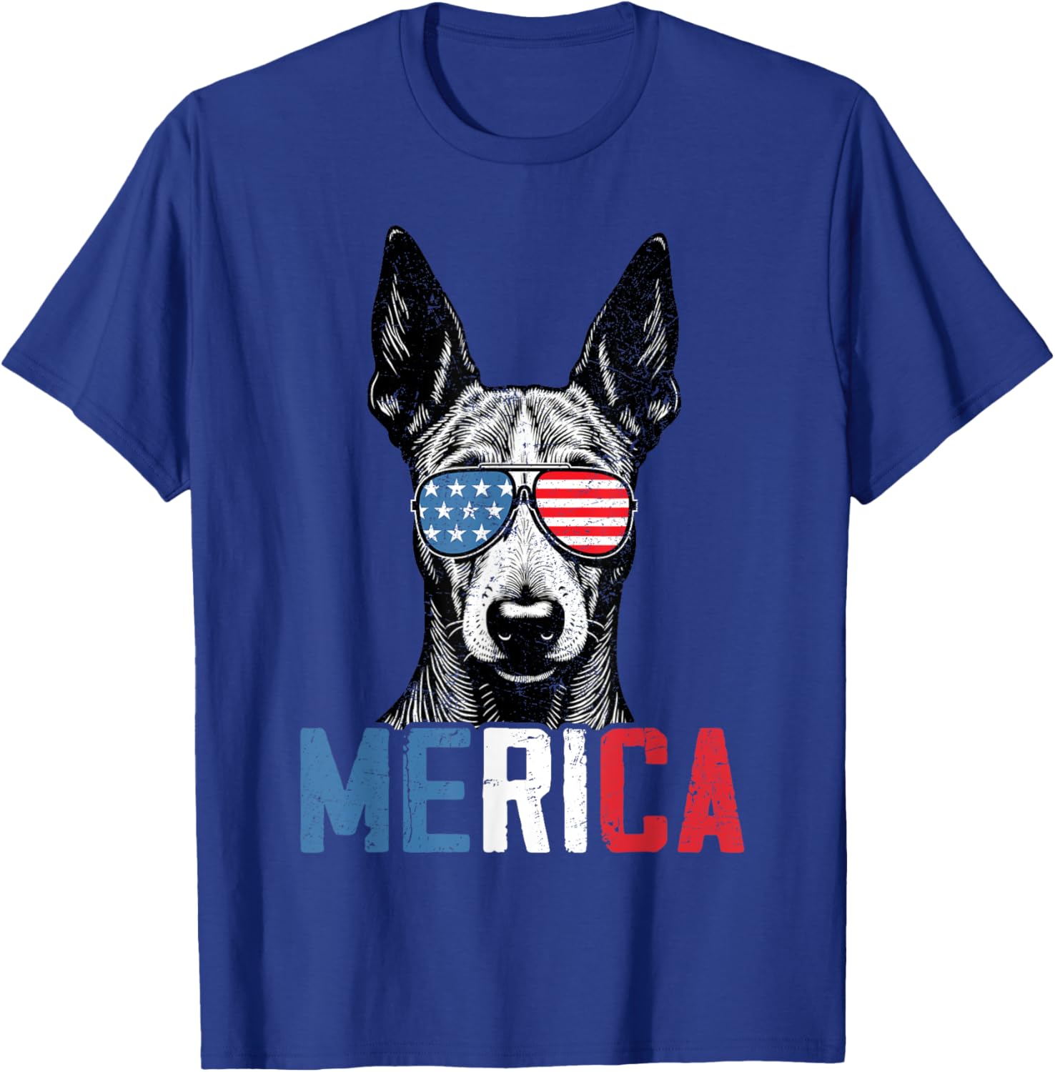 Patriotic American Hairless Terrier Dog Merica 4th Of July Women Kids T-Shirt - T-Shirt | Royal