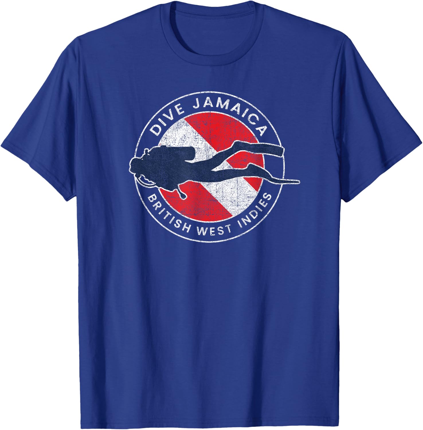 Vintage Jamaica Scuba Dive Flag Souvenir Vacation Boys Girls T-Shirt - T-Shirt | Royal