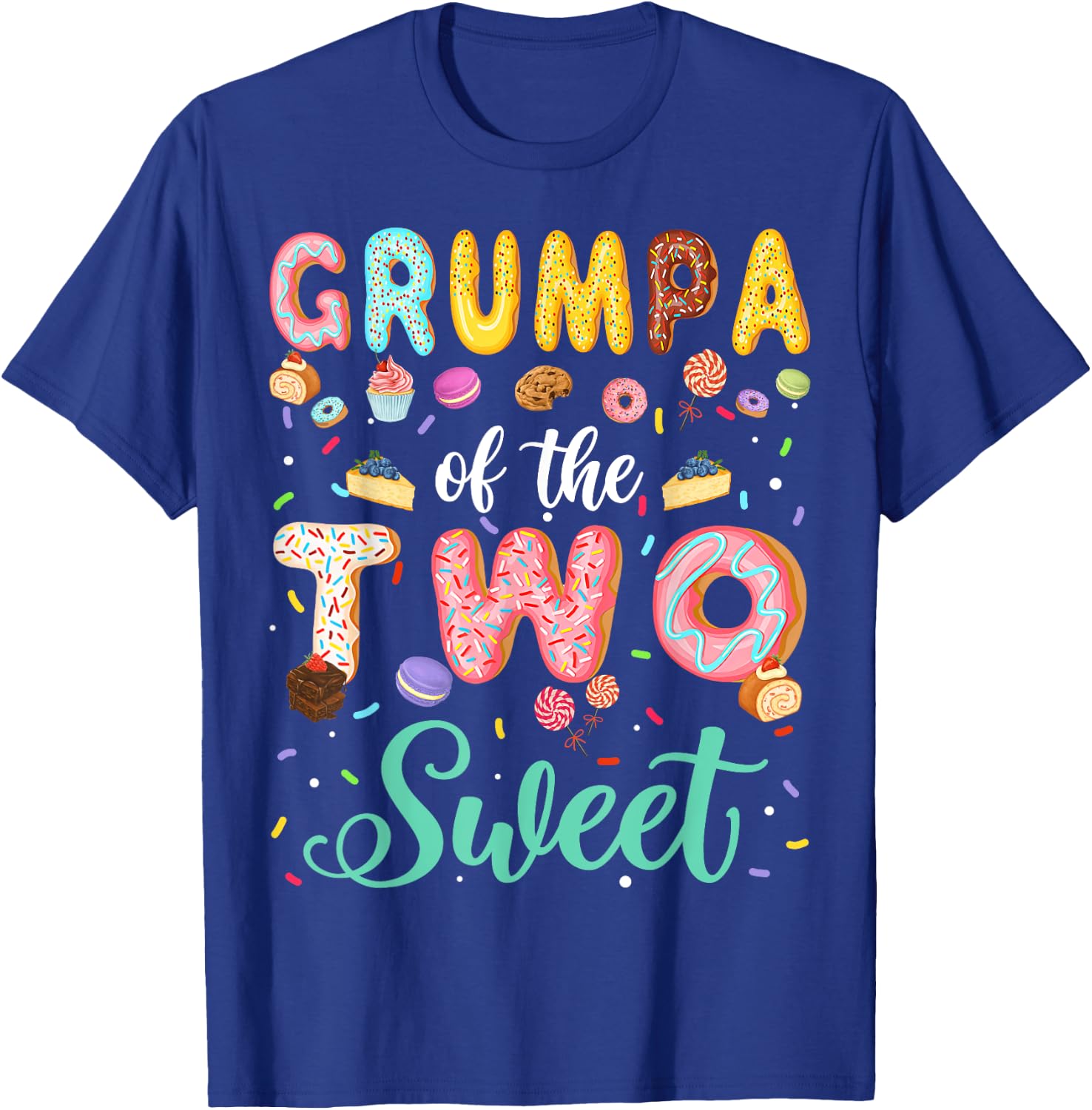 Grumpa Of The Two Sweet Birthday Girl Donut Lover T-Shirt - T-Shirt | Royal
