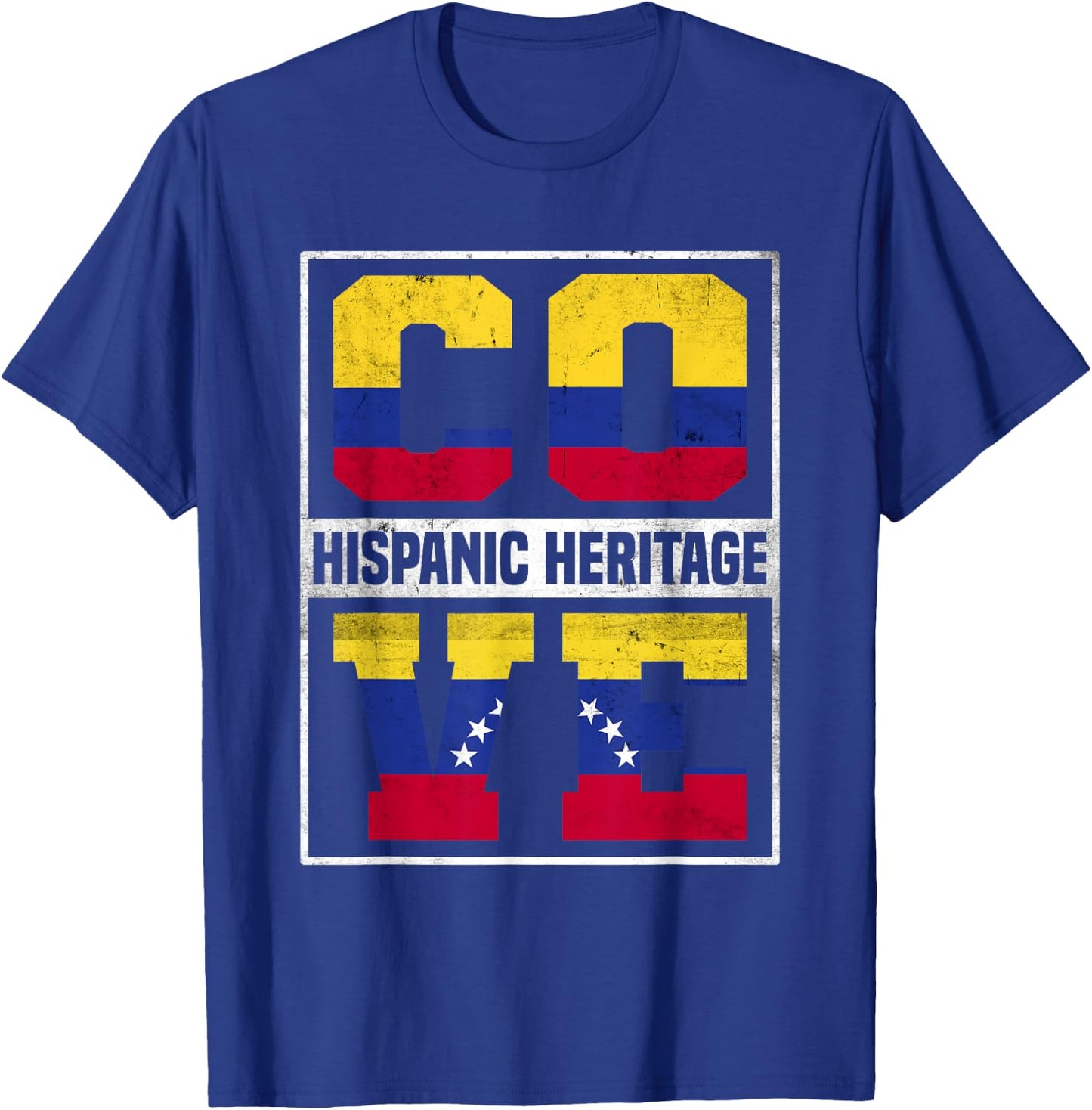 Proud Colombian Venezuelan Hispanic Heritage Month T-Shirt - T-Shirt | Royal
