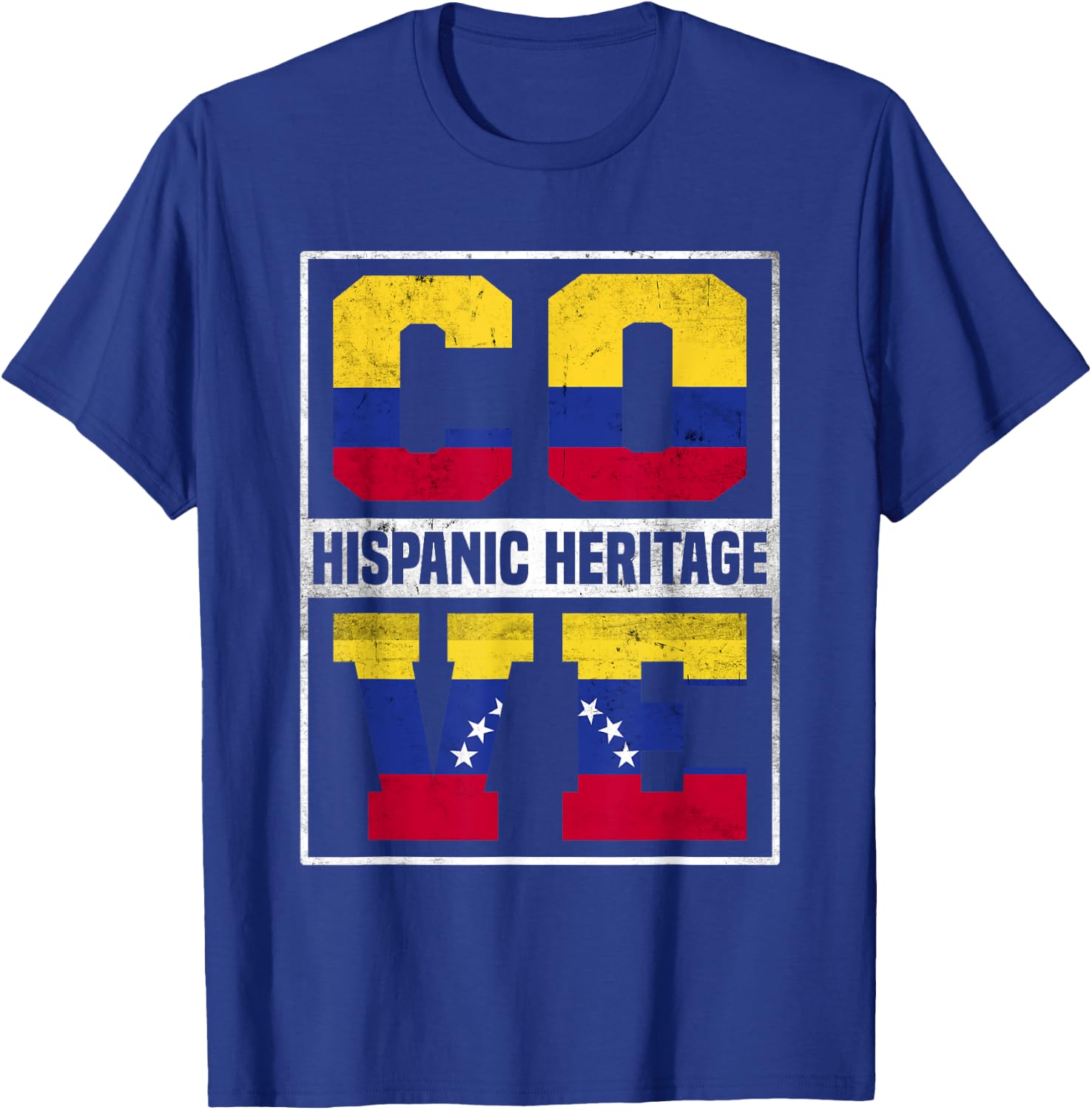 Proud Colombian Venezuelan Hispanic Heritage Month T-Shirt - T-Shirt | Royal