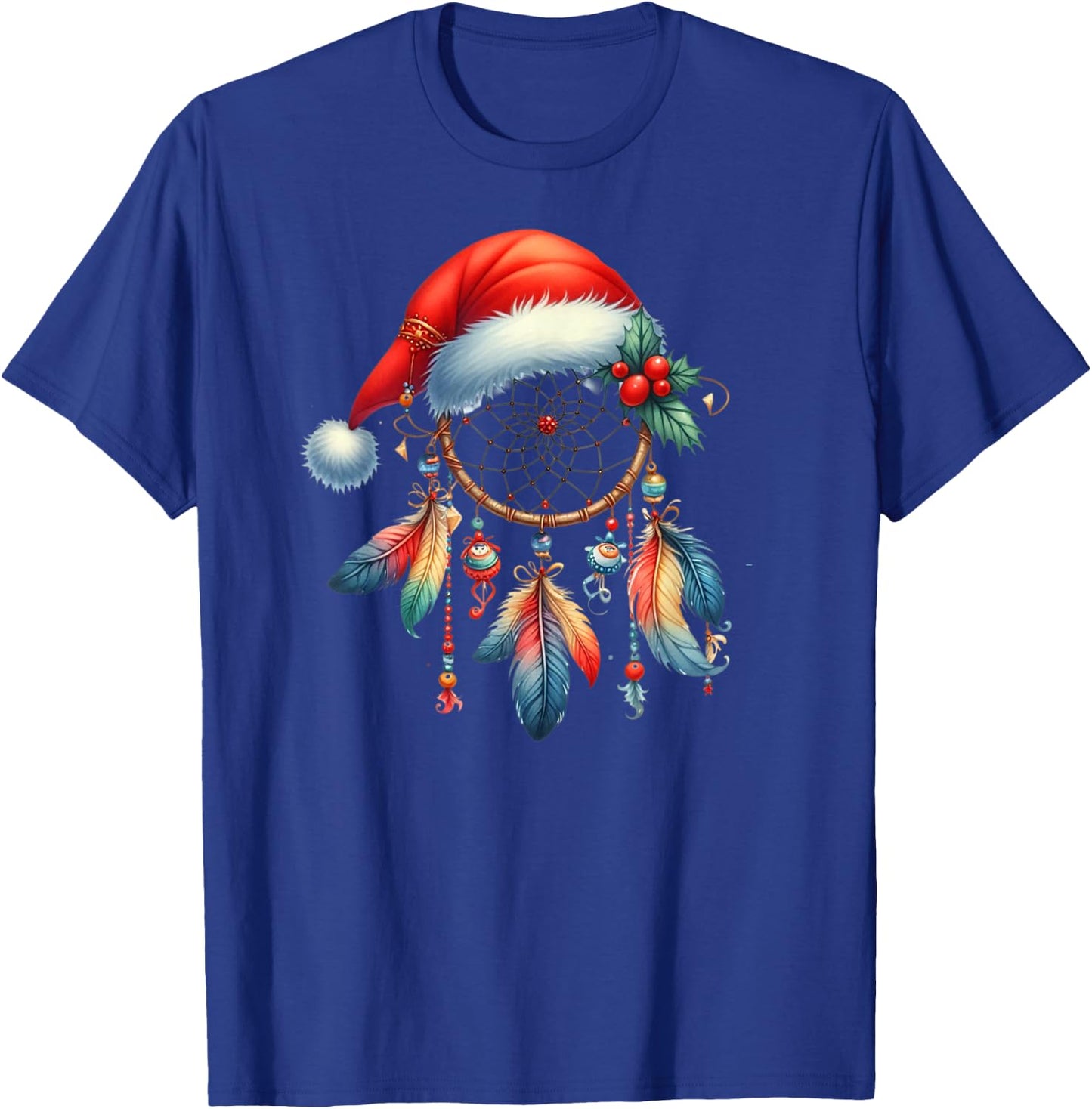 Funny Xmas Bohemian Feather Dreamcatcher Funny Kid Christmas T-Shirt - T-Shirt | Royal