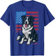 Border Collie USA Flag T-Shirt - T-Shirt | Royal