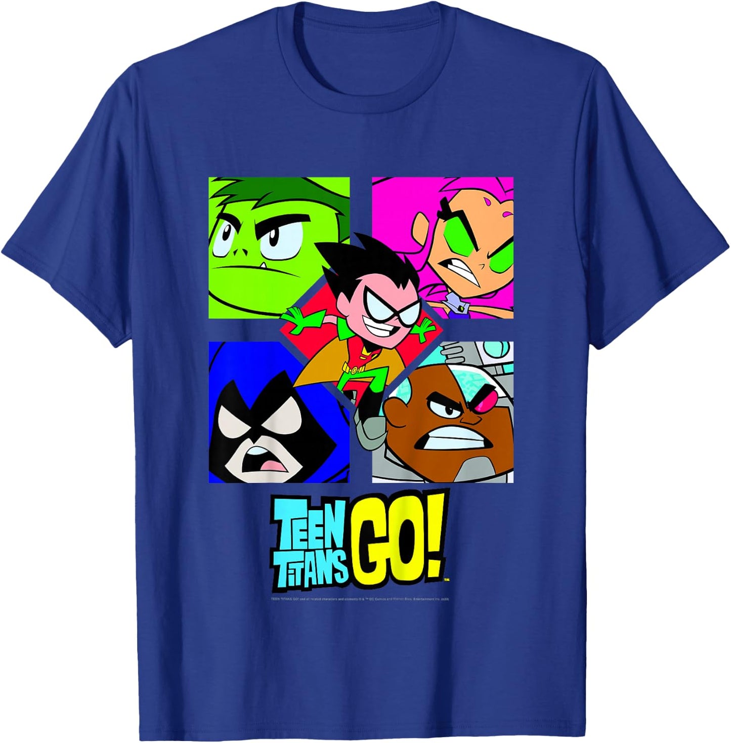 Kids DC Comics Teen Titans Go! Group Shot Box Up T-Shirt - T-Shirt | Royal