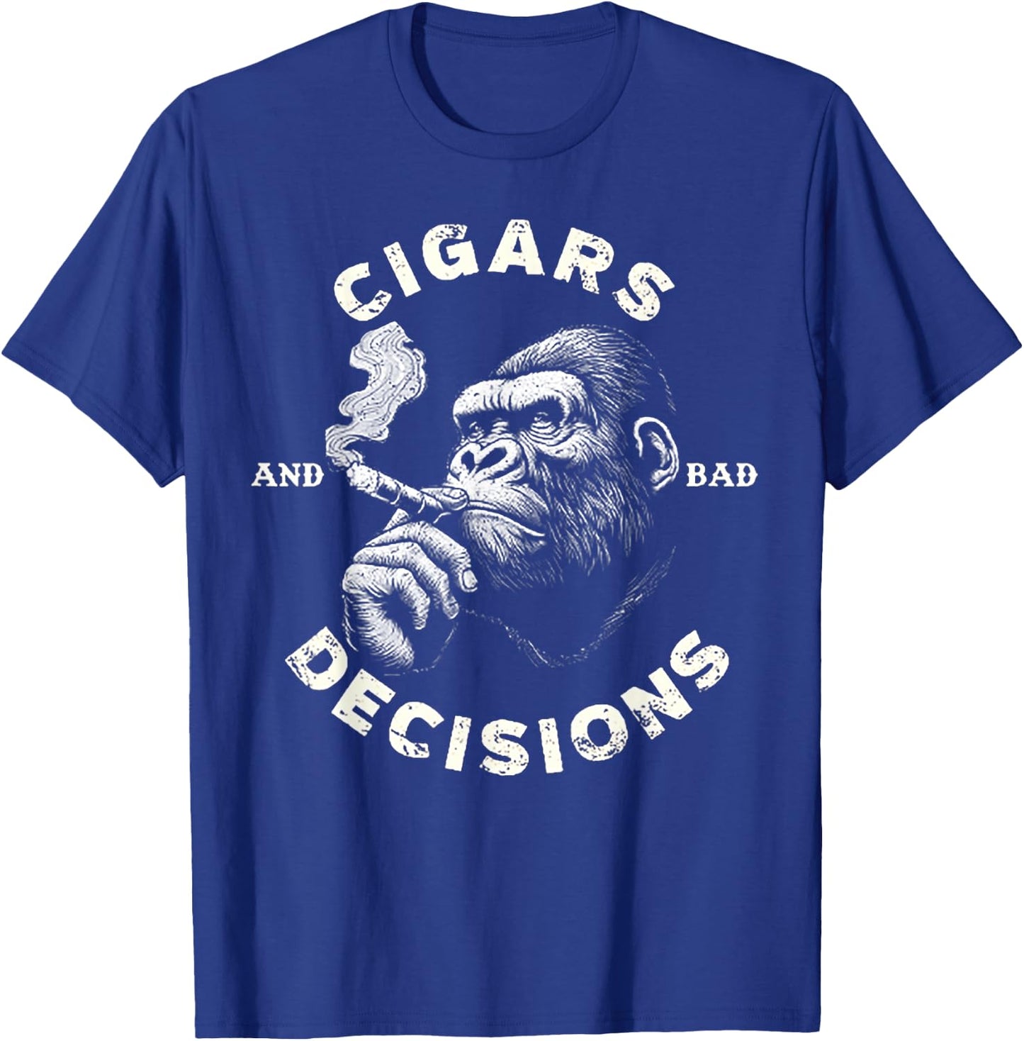 Monkey Cigars And Bad Decisions T-Shirt - T-Shirt | Royal