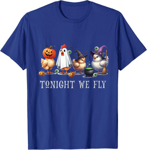 Tonight We Fly Funny Chicken Halloween Costume Spooky Season T-Shirt - T-Shirt | Royal