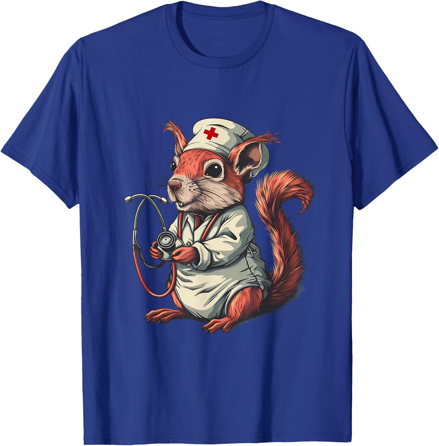 Doctor Squirrel Lover Squirrel Nurse Healthcare Nursing T-Shirt - T-Shirt | Royal