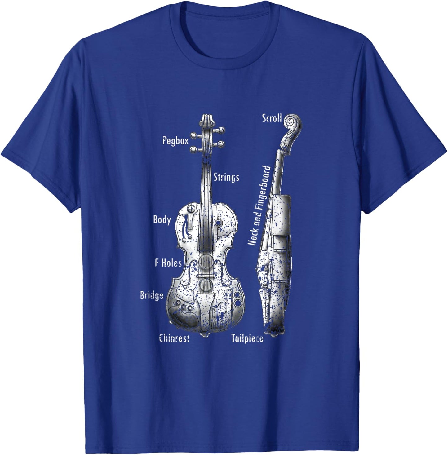Violin Instrument Anatomy Violin Music Violin Player T-Shirt - T-Shirt | Royal