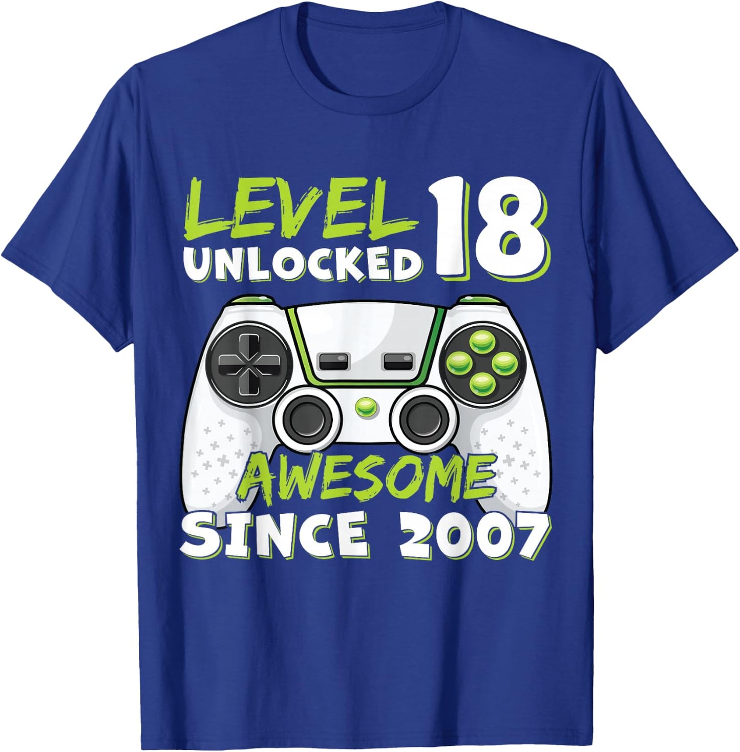 18 Year Old BDay Decorations Men Boy 18yr 2007 18th Birthday T-Shirt - T-Shirt | Royal