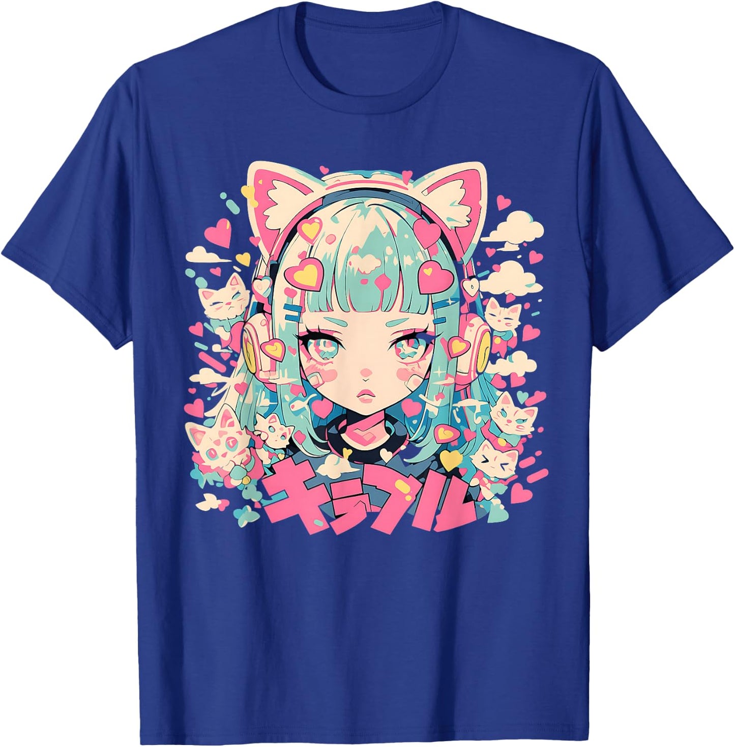 Anime Waifu Cute Anime Manga Cat Girl Sweet Retro Japan T-Shirt - T-Shirt | Royal