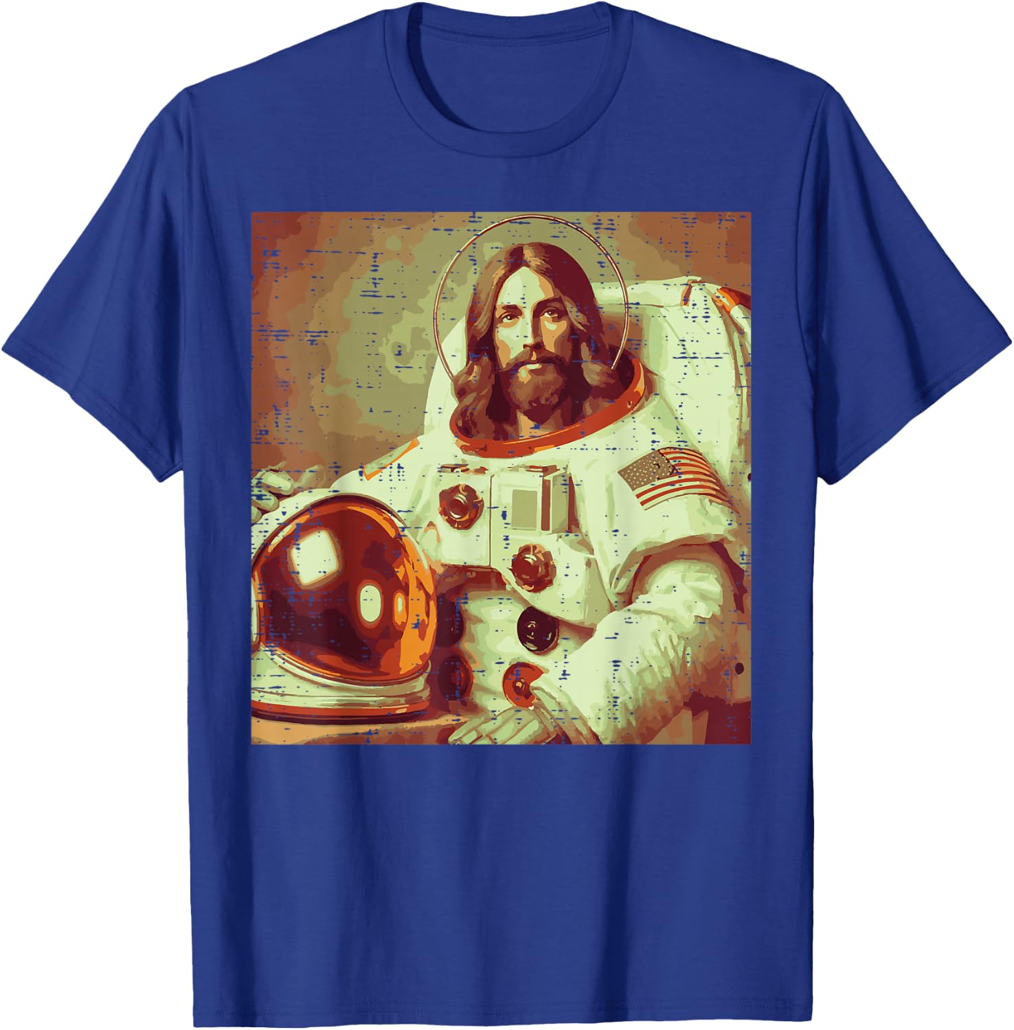 Astronaut Jesus God Space Religious Christian Men Women Kids T-Shirt - T-Shirt | Royal
