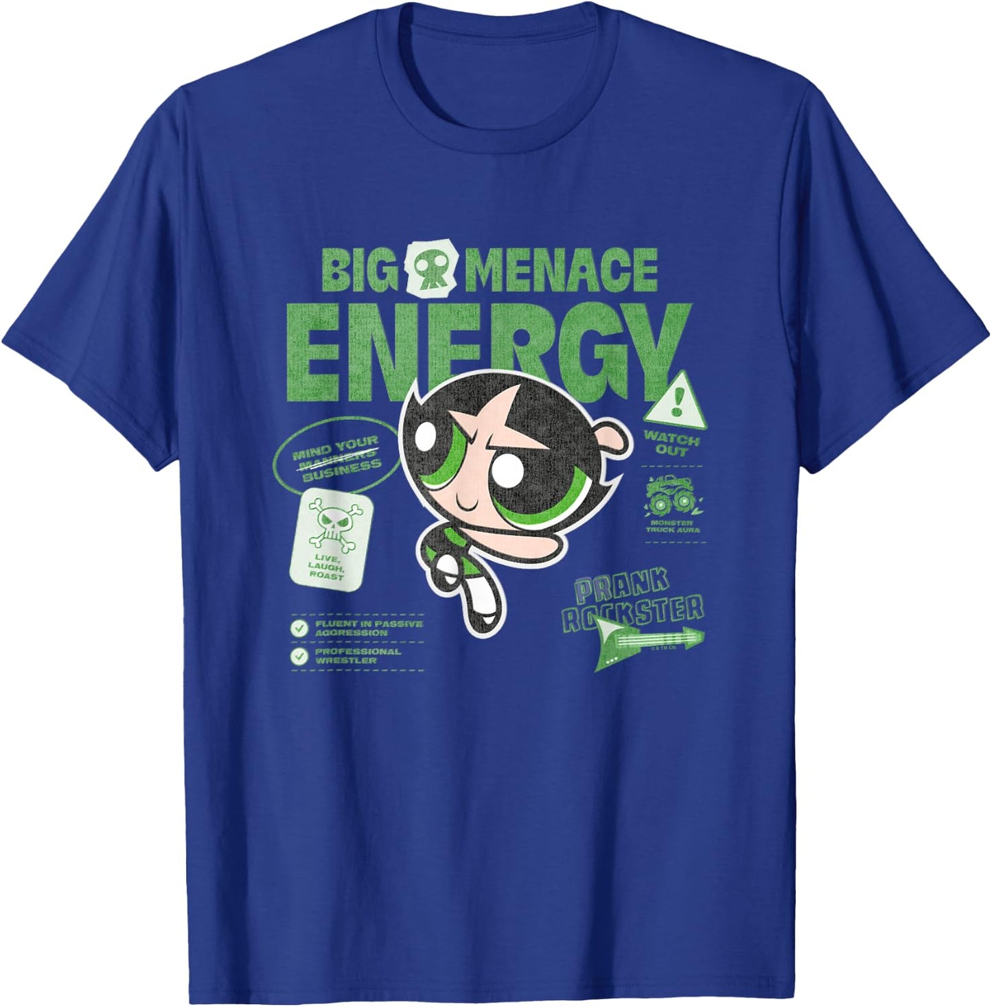 The Powerpuff Girls Buttercup Big Menace Energy Watch Out! T-Shirt - T-Shirt | Royal