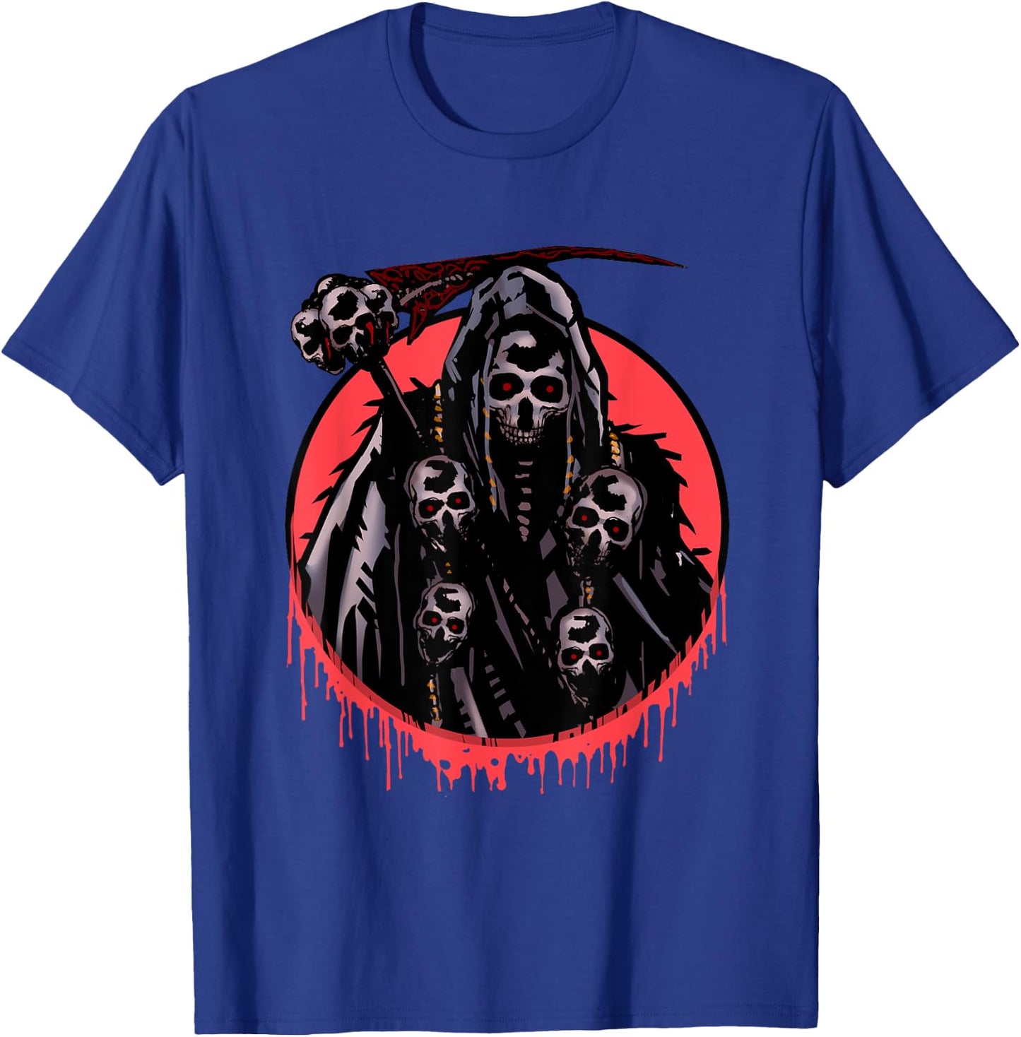 The Death Grim Reaper Skeleton Skull Death Head Halloween T-Shirt - T-Shirt | Royal
