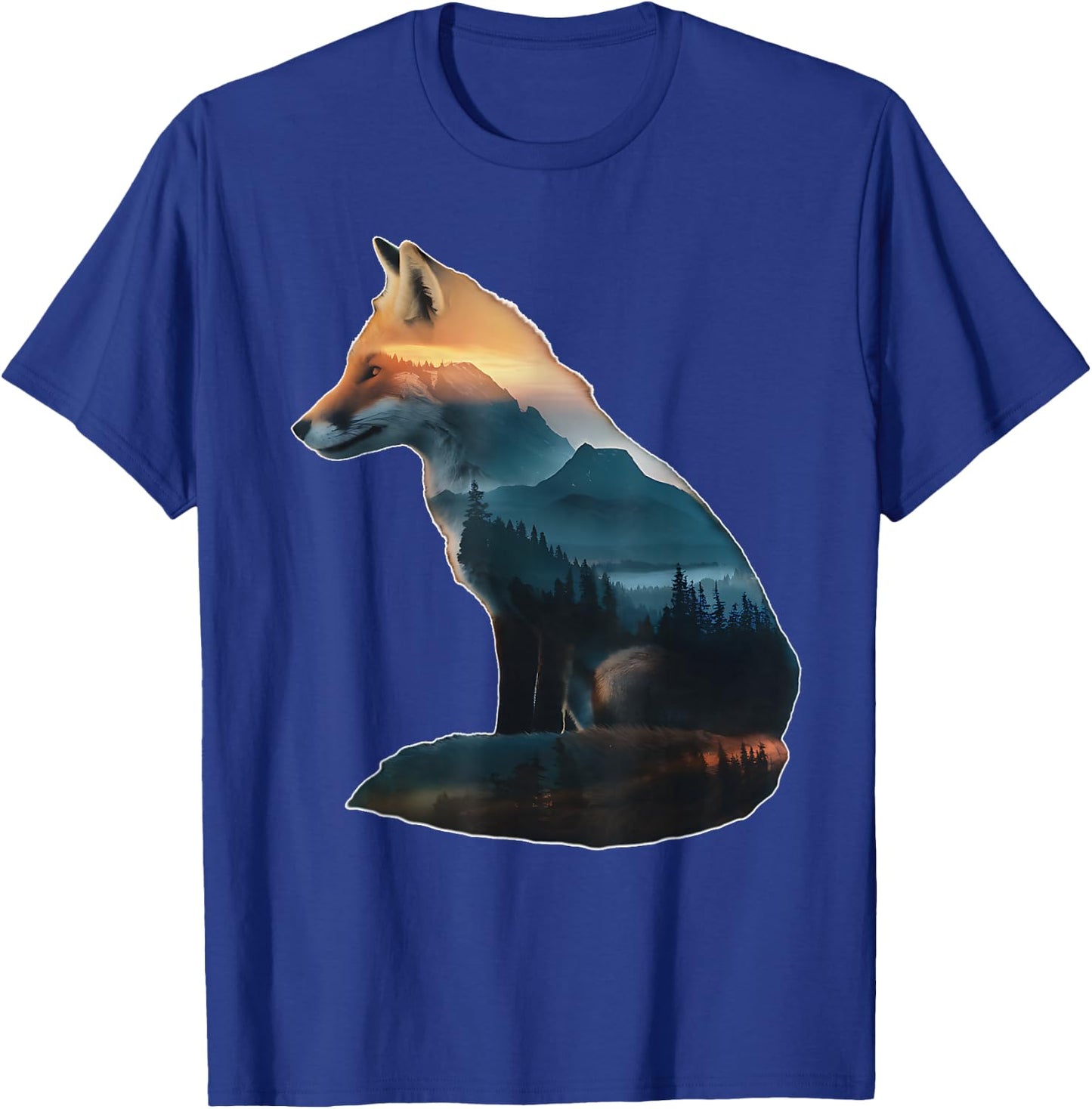 Fox Forest Nature Lover Mountains Camping Bushcraft Foxes T-Shirt - T-Shirt | Royal