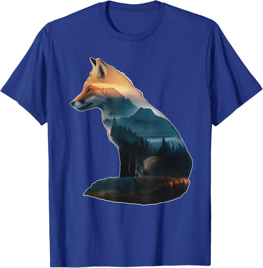 Fox Forest Nature Lover Mountains Camping Bushcraft Foxes T-Shirt - T-Shirt | Royal
