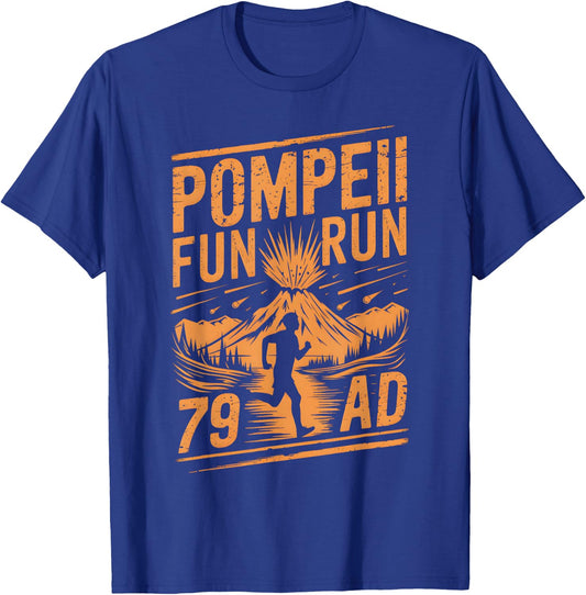 Adults Pompeii Fun Run Volcanologist Volcanology T-Shirt - T-Shirt | Royal