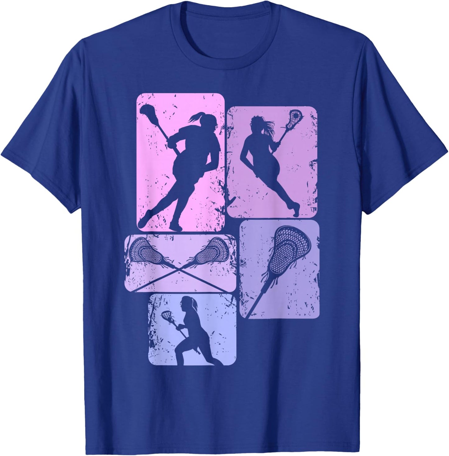 Lacrosse Girls Women Youth Kids T-Shirt - T-Shirt | Royal