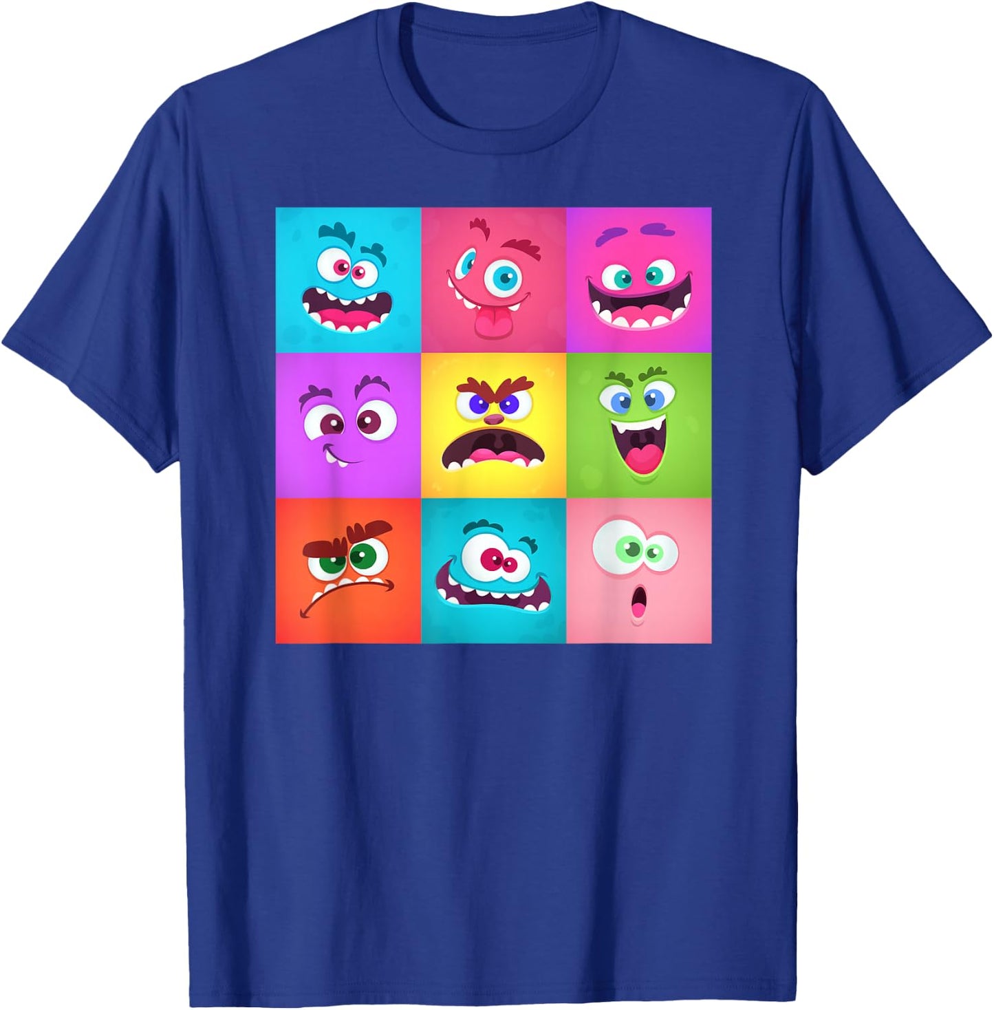 Cute Monster Face Emotion Halloween Costume Gift T-Shirt - T-Shirt | Royal